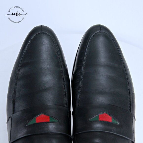 Gucci Cirano Signature Penny Loafers Black Men Gucci's Size 9 - Picture 10 of 16